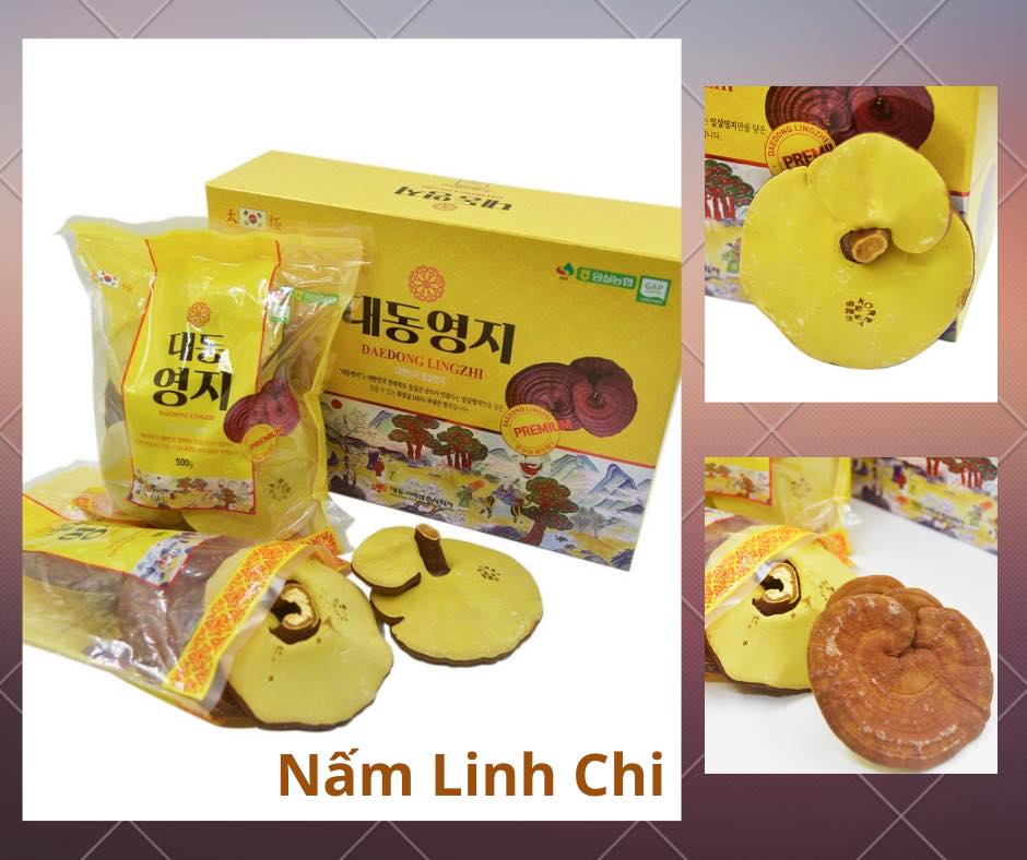 Nấm Linh Chi Hàn Quốc Daedong Lingzhi Premium hộp 1000g Nấm Linh Chi Hàn Quốc Daedong Lingzhi Premium hộp 1000g