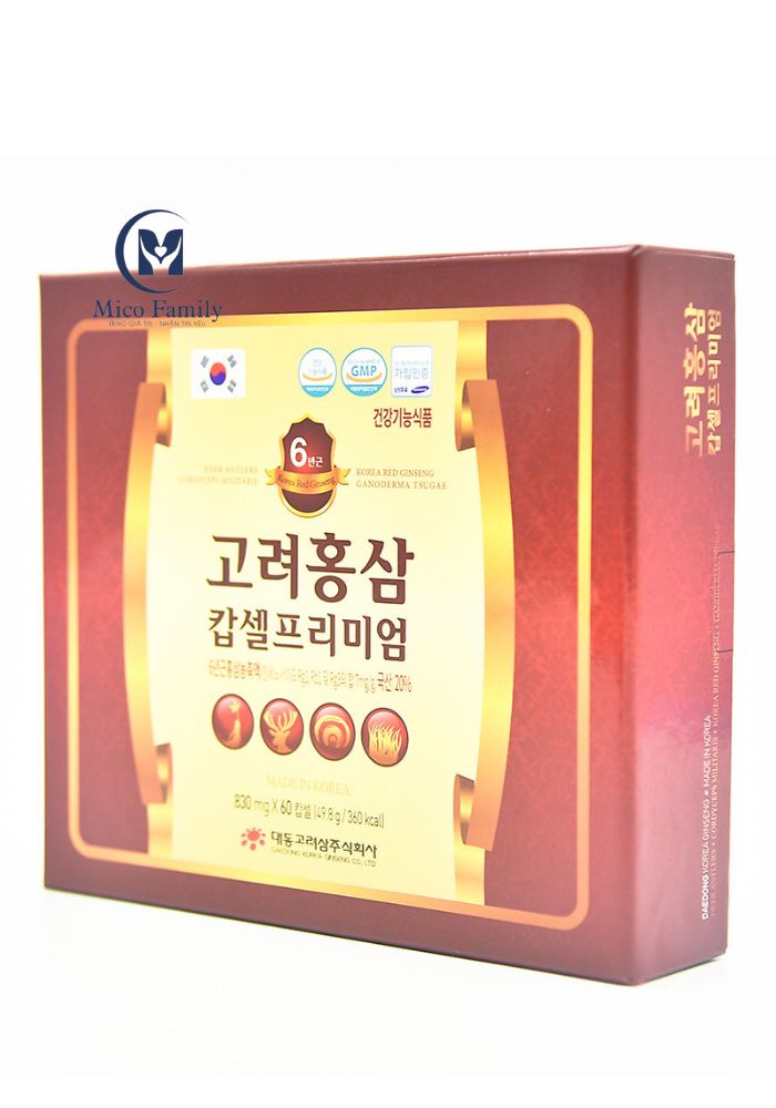 Viên sâm nhung linh chi đông trùng hạ thảo 60 viên Daedong Korea Ginseng 7 1