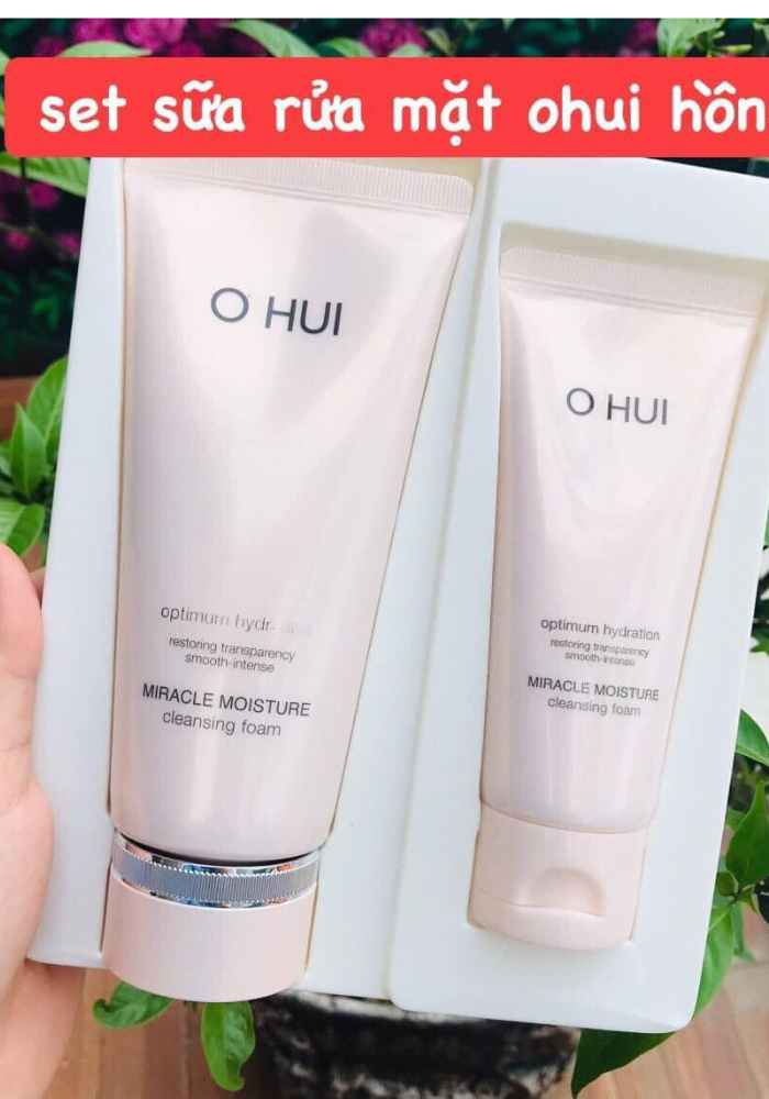 Set sữa rửa mặt Ohui hồng Miracle Moisture Cleansing Foam 2020 28 Ngay Phep Mau 14